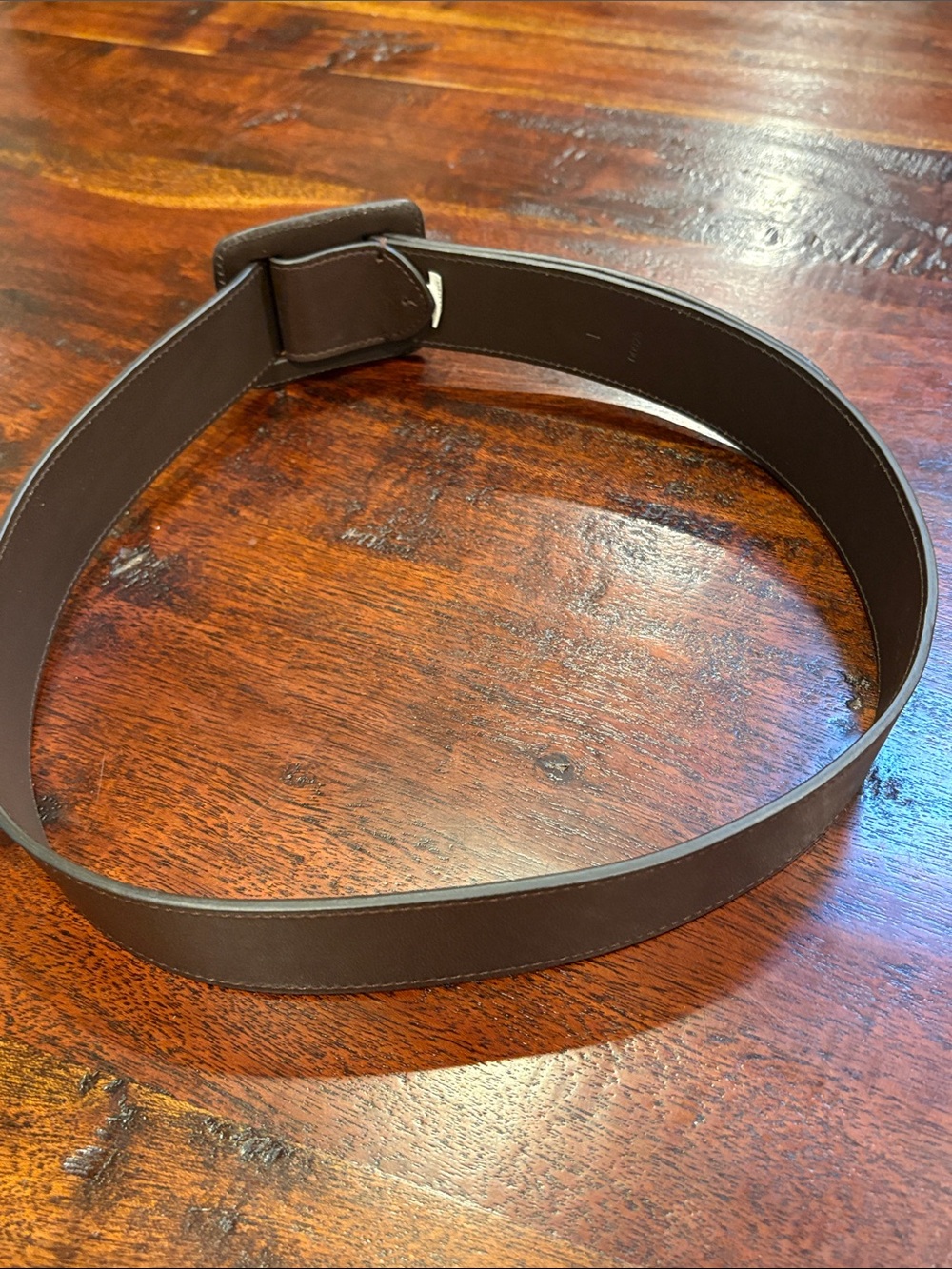 Ralph Lauren Collection Trench-Buckle Brown Leather Belt Made in Italy - Picture 10 of 13
